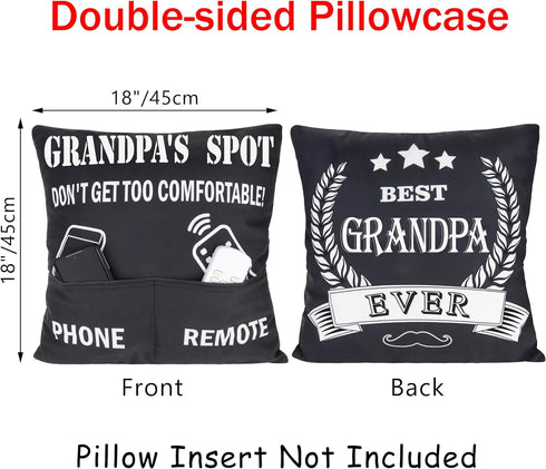 Best Grandpa Gifts Throw Pillow Cover for Christmas  Birthday